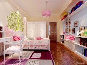 现代儿童房大卧室乳胶漆颜色装修效果图女孩