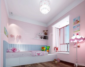 儿童房乳胶漆颜色效果图女孩 粉色墙面装修效果图片