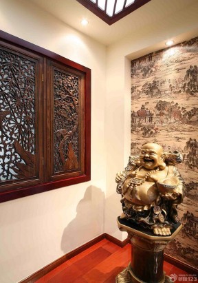 中式家居玄关风水摆件装修效果图片