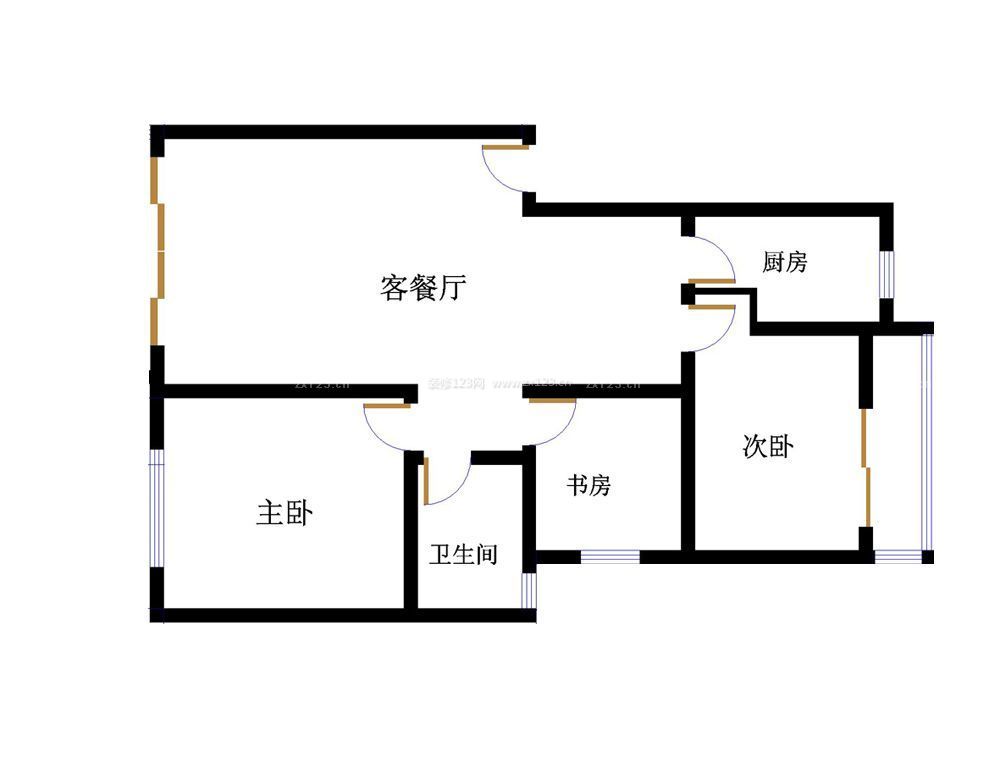 80平方平房?jī)删邮覒?hù)型設(shè)計(jì)圖片