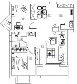 80平方平房兩室兩廳一衛(wèi)戶型圖