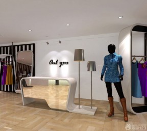 小服裝店裝修 接待臺(tái)設(shè)計(jì)裝修效果圖片