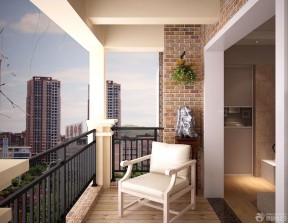 经典小阳台温馨墙砖墙面设计效果图片