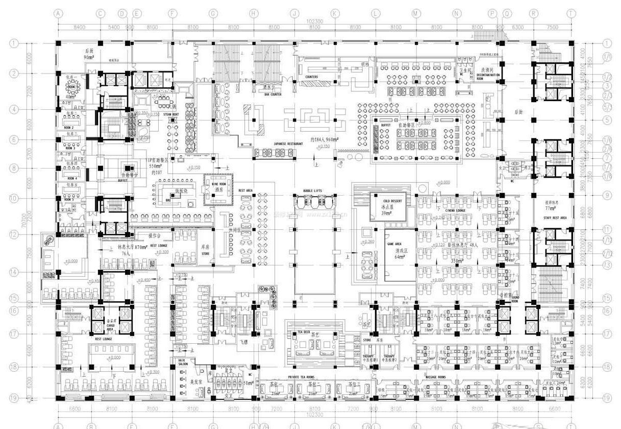 大型商务酒店设计平面图