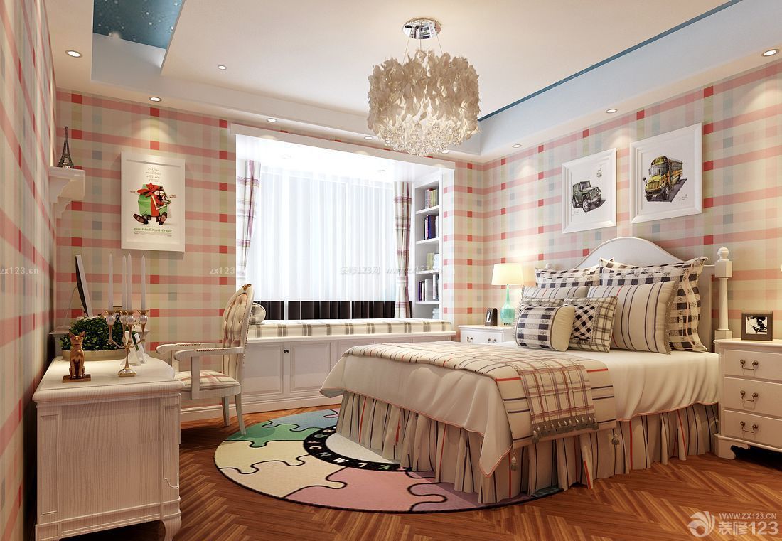 精美欧式卧室卡依诺墙纸设计装饰效果图