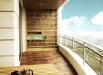 交换空间样板房阳台设计装修效果图