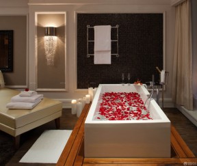 情侣主题酒店图片 白色浴缸装修效果图片