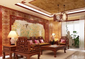 客廳和背景墻 中式客廳背景墻圖片