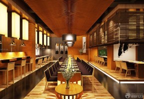 餐飲建筑室內(nèi)設(shè)計 原木地板裝修效果圖片