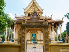 别墅外围墙门柱设计 东南亚风格