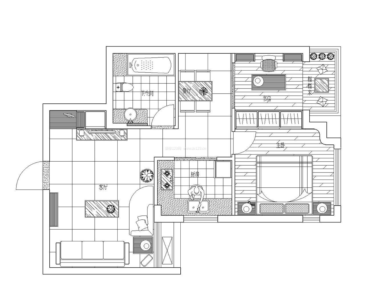 42平的别墅小户型家居设计平面图