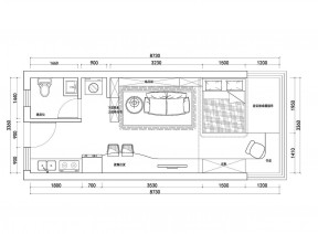 42平的一室两厅小户型平面设计图