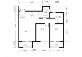 現(xiàn)代42平的小戶型兩室兩廳裝修設(shè)計(jì)平面圖