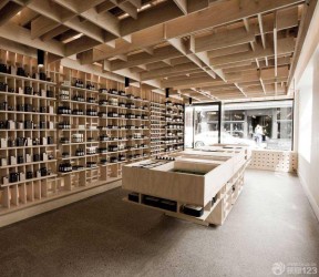 化妝品店裝修效果圖 木質(zhì)吊頂裝修效果圖片