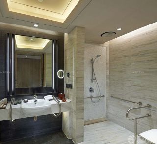 小型酒店卫生间浴室吊顶装修效果图 