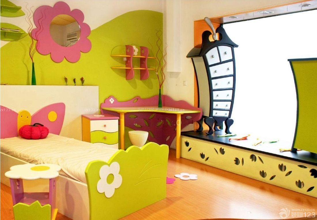 儿童房卧室飘窗设计装修效果图