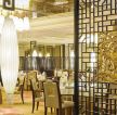 中式风格酒店餐厅石膏吊顶设计装修效果图片
