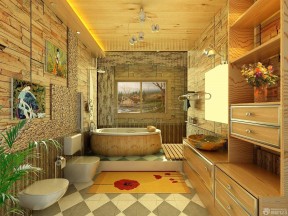 快捷酒店卫生间设计 橡木浴室柜图片