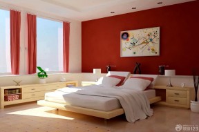 中式家装简约卧室半截窗帘设计效果图