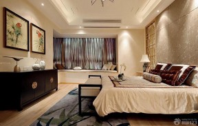 中式卧室半截窗帘效果图 简欧与中式混搭风格装修效果图