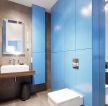 经典三室两厅蓝色墙面装修样板间效果图片