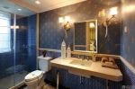 卫生间蓝色瓷砖墙面装修效果图片