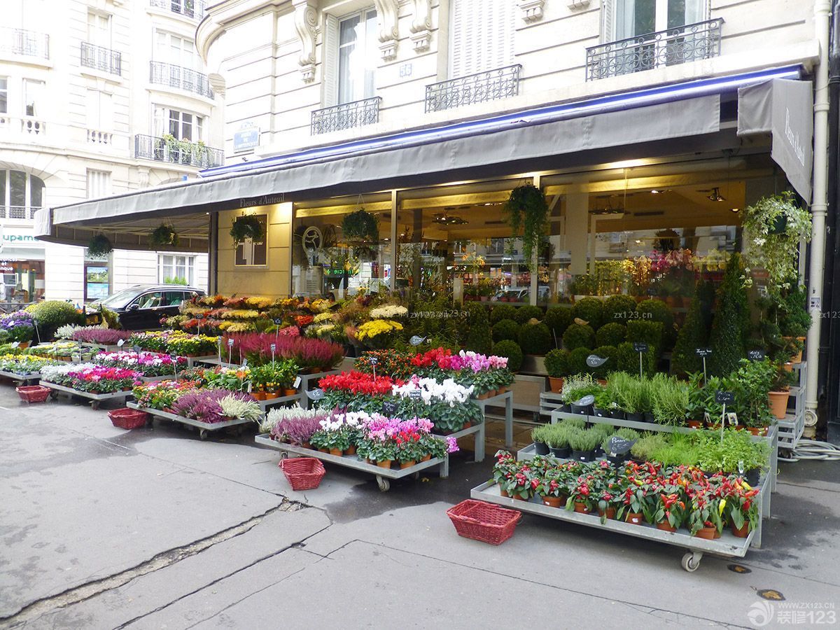 經(jīng)典鮮花店門頭花架圖片欣賞