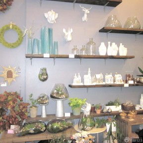 20平米花店装修效果图 灰色墙面装修效果图片