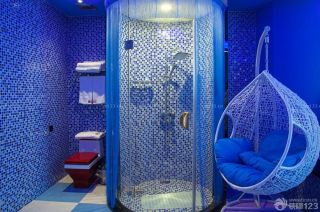 情侣酒店室内卫生间淋浴隔断装修设计效果图片