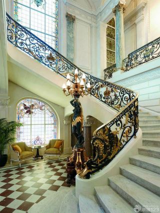 室内古典欧式楼梯扶手装修图片大全