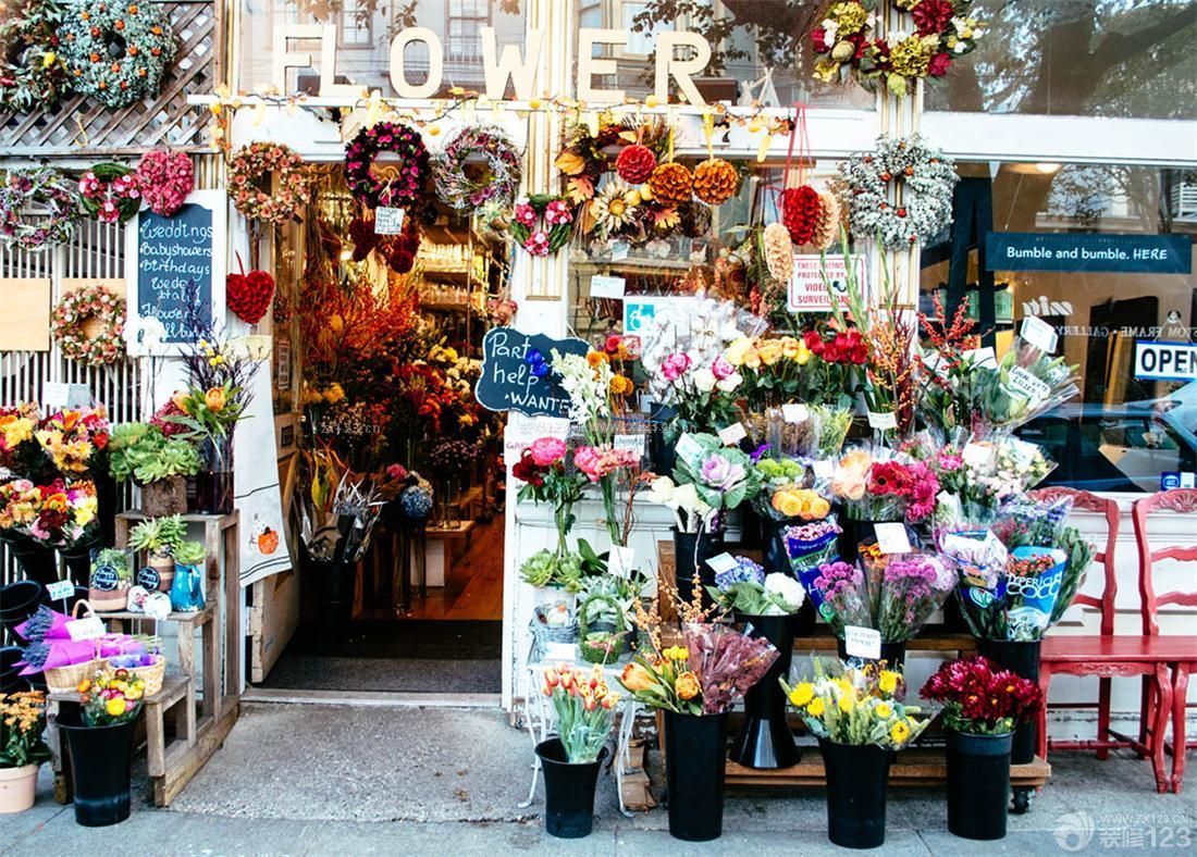 小鮮花店門頭設計效果圖