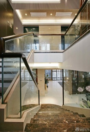 中式玻璃楼梯 玻璃楼梯扶手图片