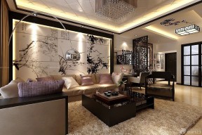中式客廳瓷磚背景墻效果圖 現(xiàn)代中式設(shè)計(jì)