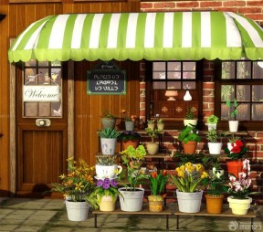 傳統(tǒng)花店店面門頭設(shè)計裝修效果圖大全