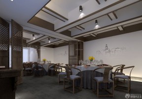 小酒店裝修效果圖 中式餐廳設(shè)計效果圖