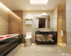 现代宾馆小卫生间按摩浴缸装修效果图片