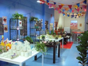 花店裝修圖片 藍色墻面裝修效果圖片