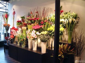 鮮花花店裝修效果圖 白色墻面裝修效果圖片