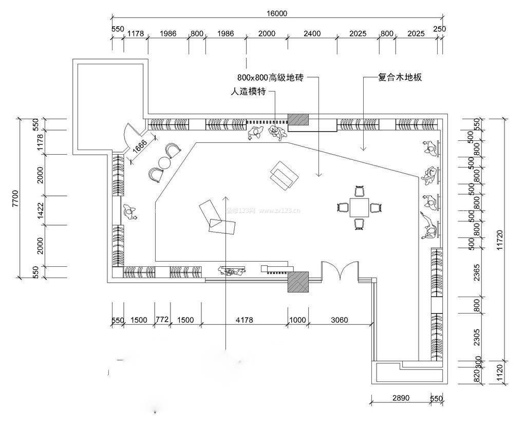 專賣店cad室內(nèi)設(shè)計(jì)平面圖