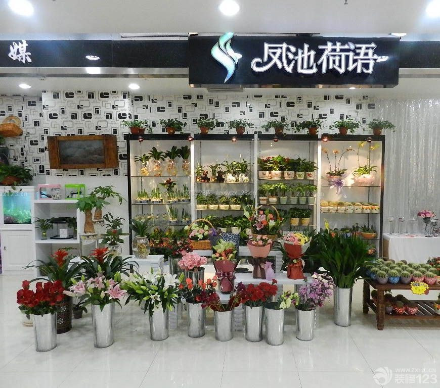 同城花店白色地磚裝修效果圖片