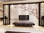 中式客厅电视背景图瓷砖背景装修效果图