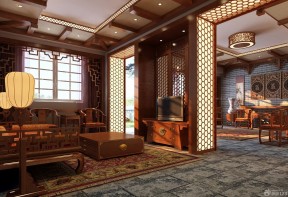 新中式风格别墅客厅红酸枝古典装修图片