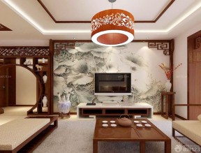 電視背景墻現(xiàn)代中式圖片 客廳墻面裝飾