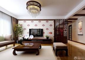 电视背景墙现代中式图片 简约家装设计