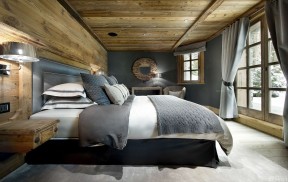 现代北欧风格窗帘 生态木屋别墅