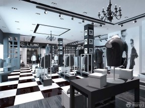 服裝店裝修效果圖圖片 黑白室內(nèi)裝潢