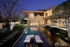 现代别墅设计效果图 游泳池设计