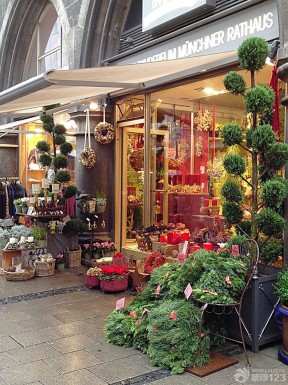 花店門頭設計 落地窗裝修效果圖片