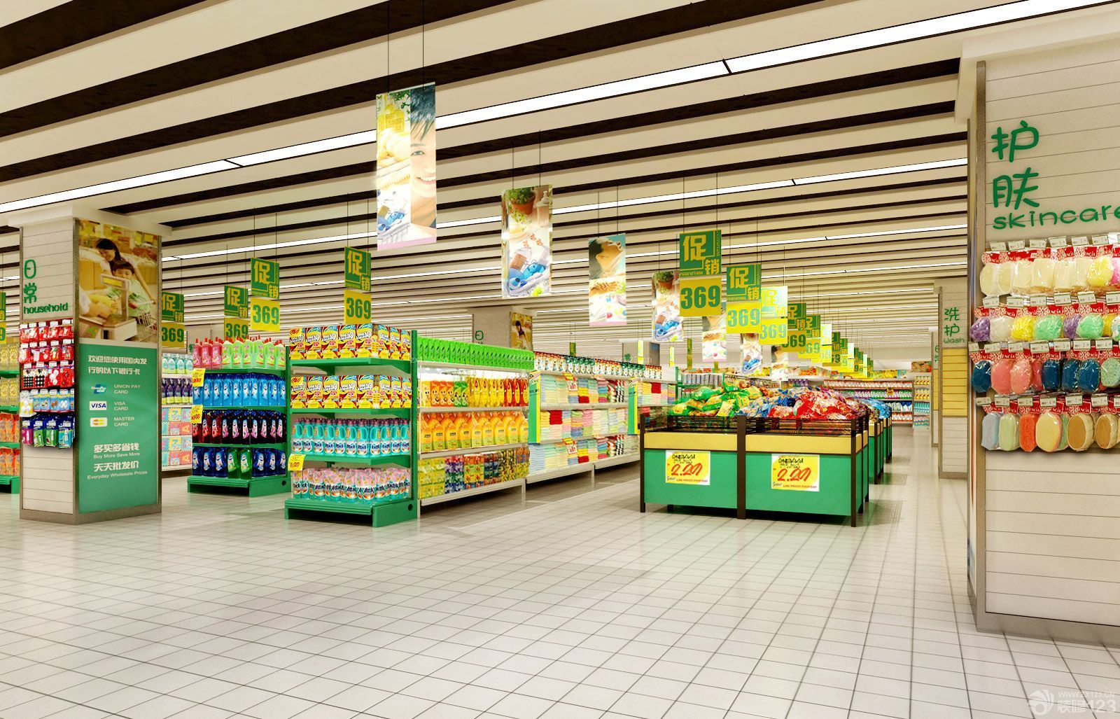 超市货架装修设计店铺图片