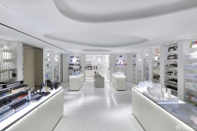 创意韩国化妆品店吊顶造型装修实景图
